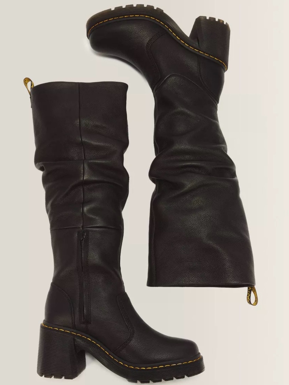 Dr. MARTENS Black leather Knee-High Platform Boots - Picture 4 of 4